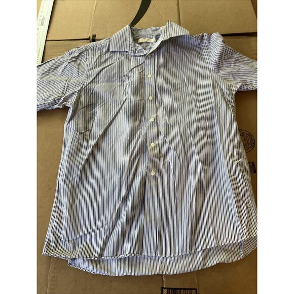 Michael Kors Gray Long Sleeve Dress Shirt, 16 Neck, Button Down, Striped Formal - Picture 1 of 12